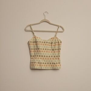 cream pastel polka dotted 2 piece cami (part of set)